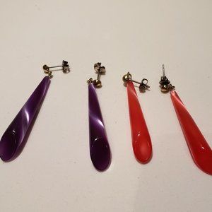 2 Pairs of 80's Ear Rings